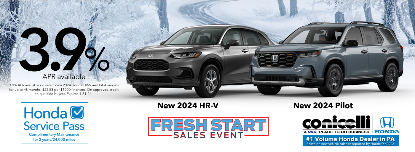 3.9% APR available on New 2024 HR-V and Pilot! Click to view all Specials...