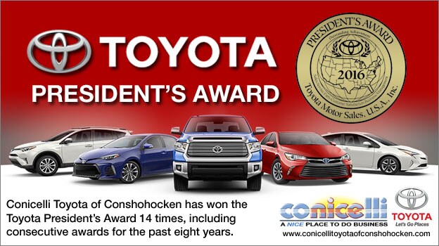 Conicelli Toyota of Conshohocken - 14-time winner of the Toyota President's Award!