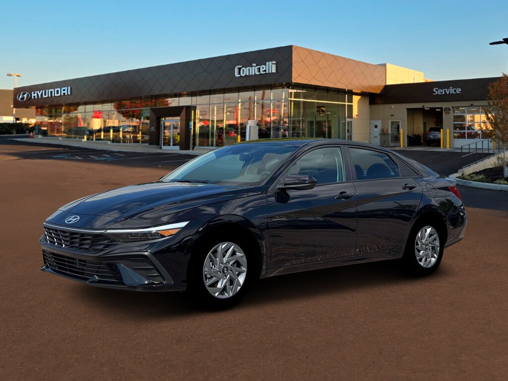 New 2026 Hyundai Elantra Hybrid Blue Sedan