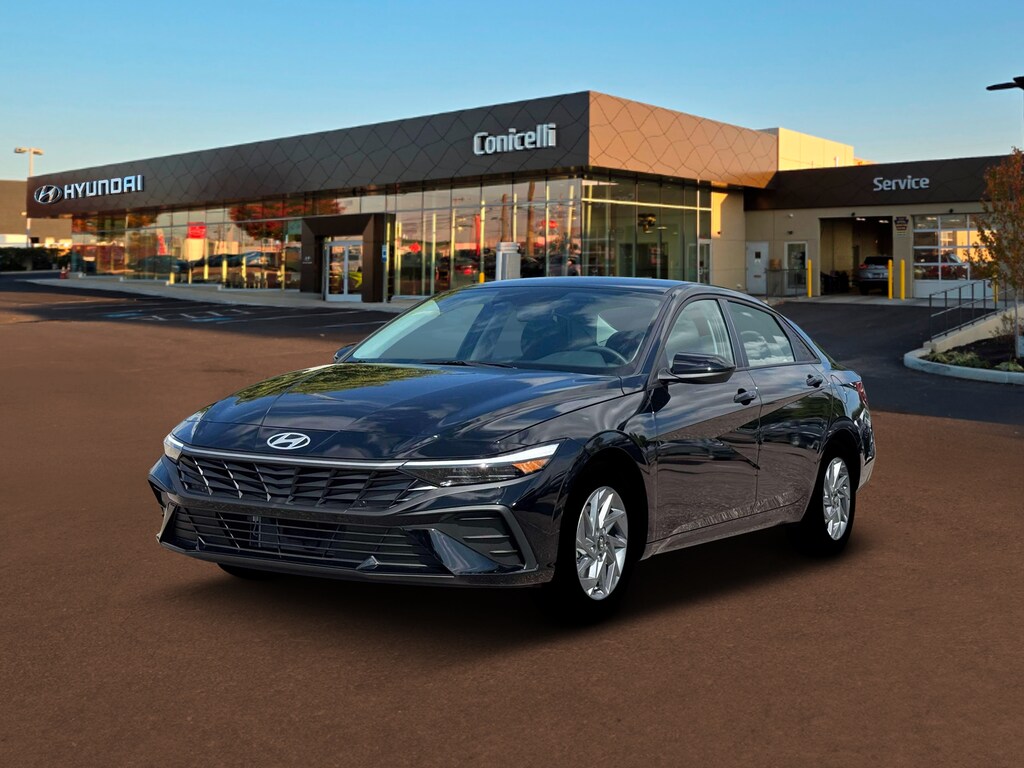 New 2026 Hyundai Elantra Hybrid Blue Sedan