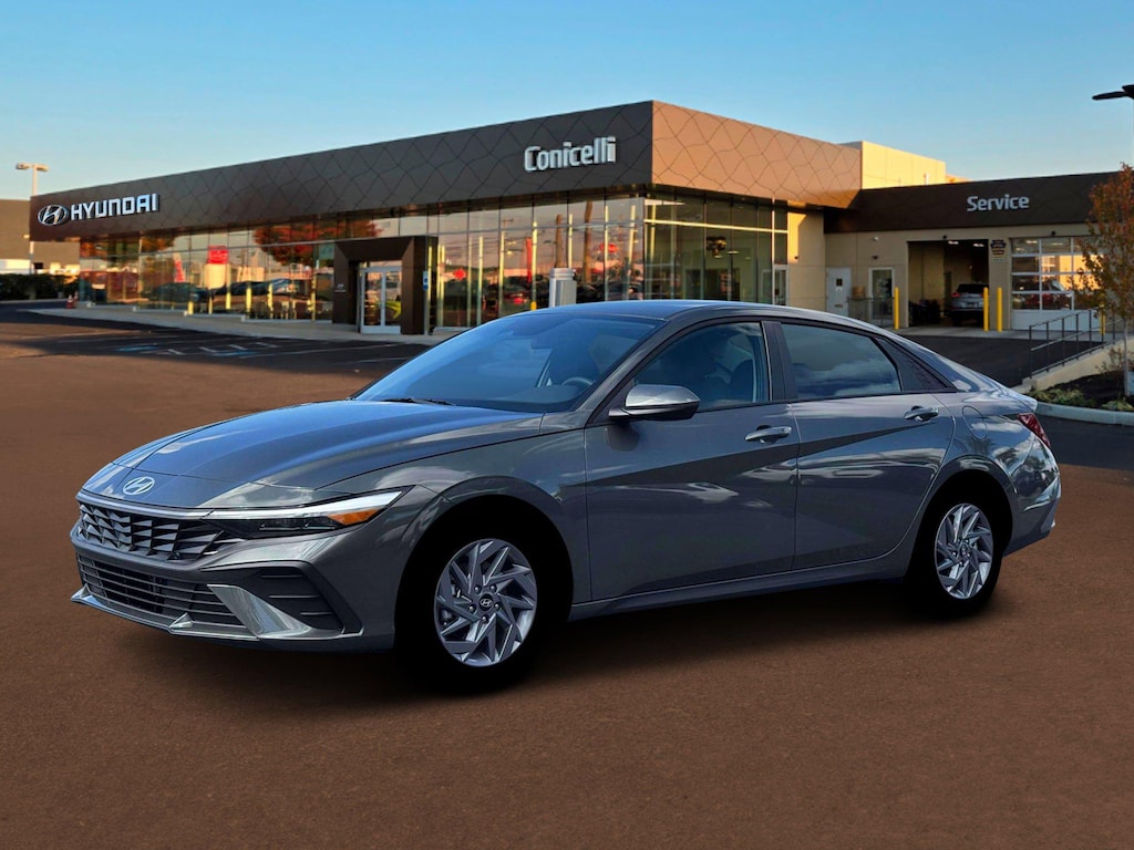 New 2026 Hyundai Elantra Hybrid Blue Sedan