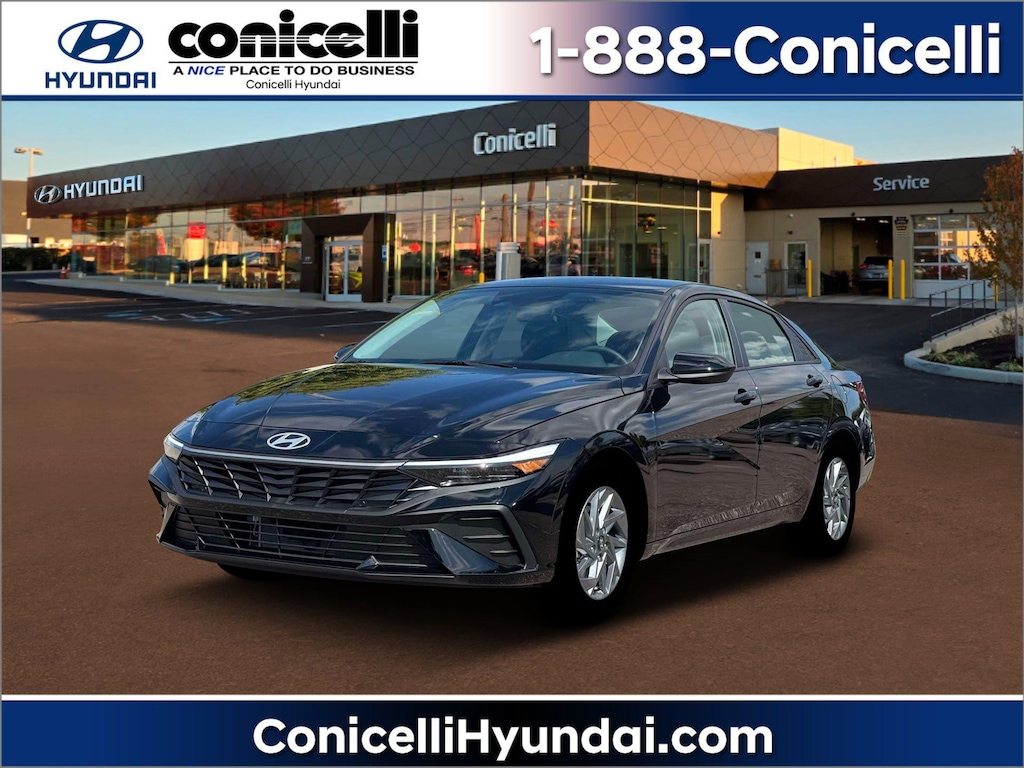 New 2026 Hyundai Elantra Hybrid Blue Sedan
