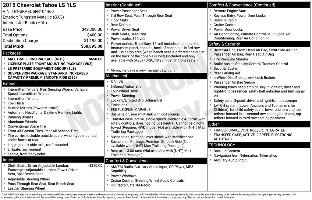 Thumbnail: 2015 Chevrolet Tahoe - 7