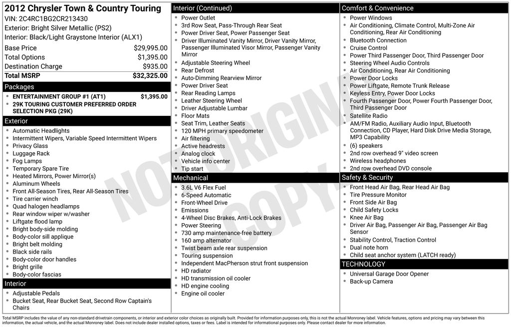 Thumbnail: 2012 Chrysler Town & Country - 7