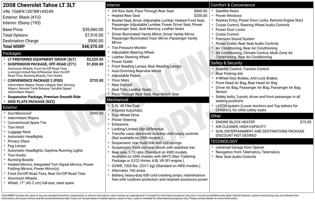 Thumbnail: 2008 Chevrolet Tahoe - 7