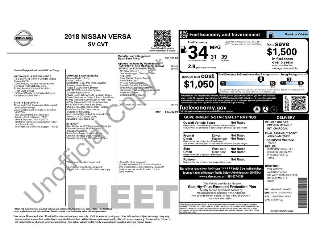 Thumbnail: 2018 Nissan Versa - 7