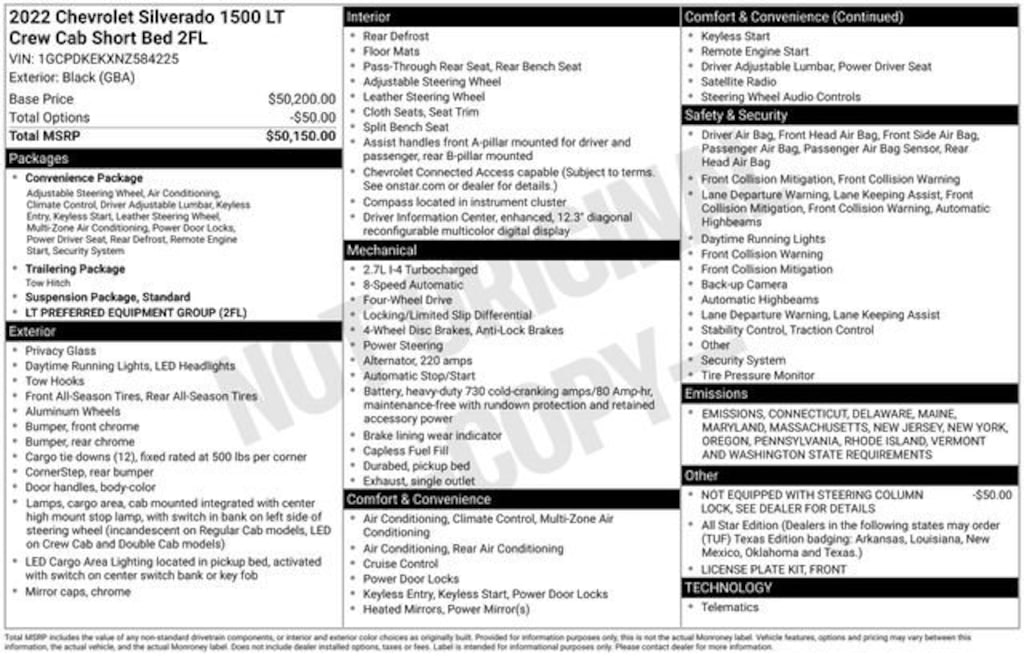 Used 2022 Chevrolet Silverado 1500 LT (2FL) Truck