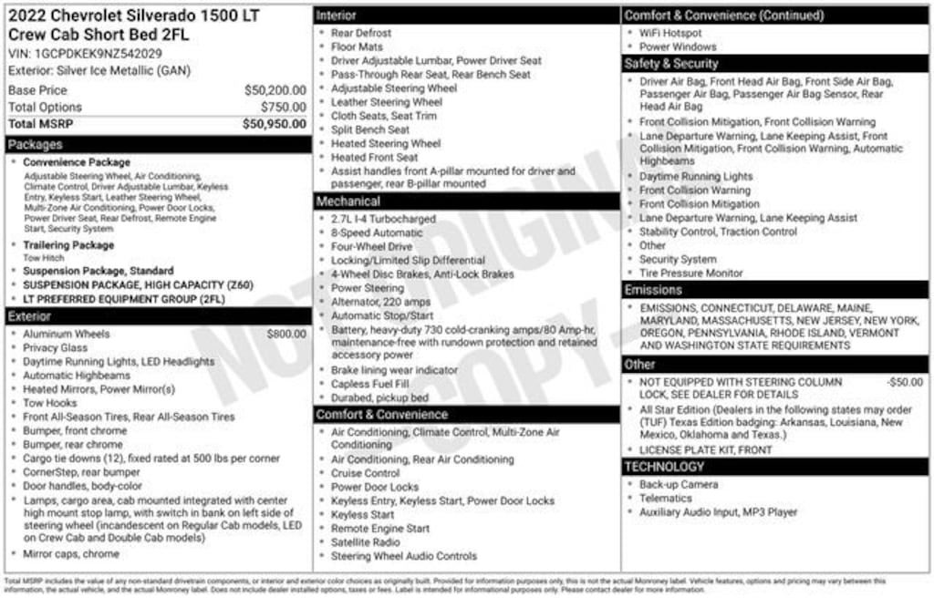 Used 2022 Chevrolet Silverado 1500 LT (2FL) Truck