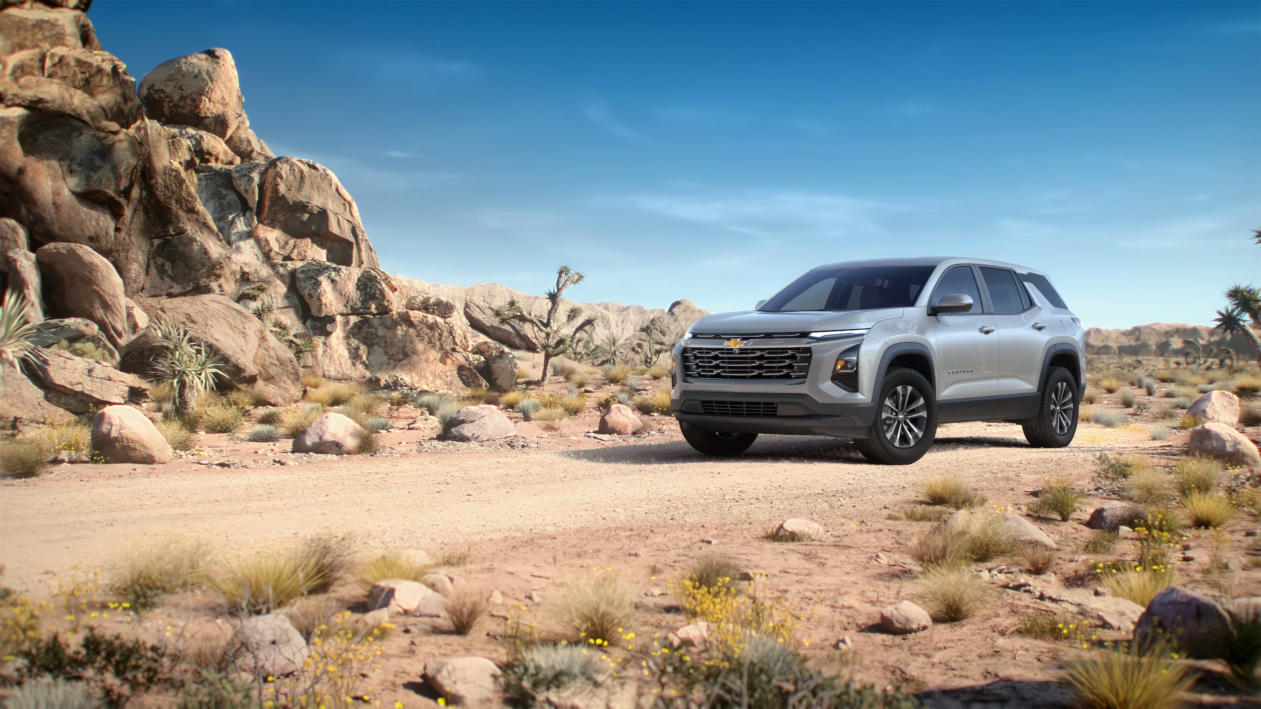 Chevrolet Equinox driving on dirt road