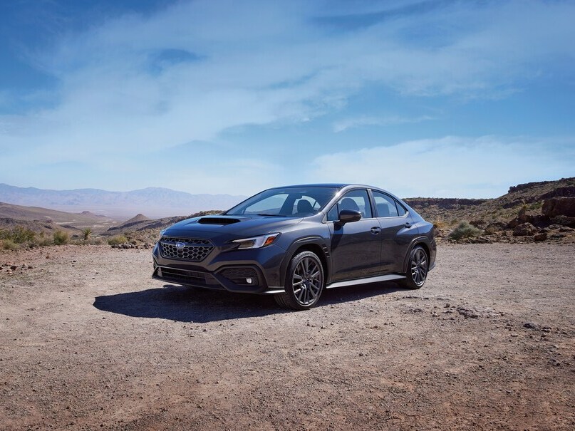 Subaru WRX driving in desert