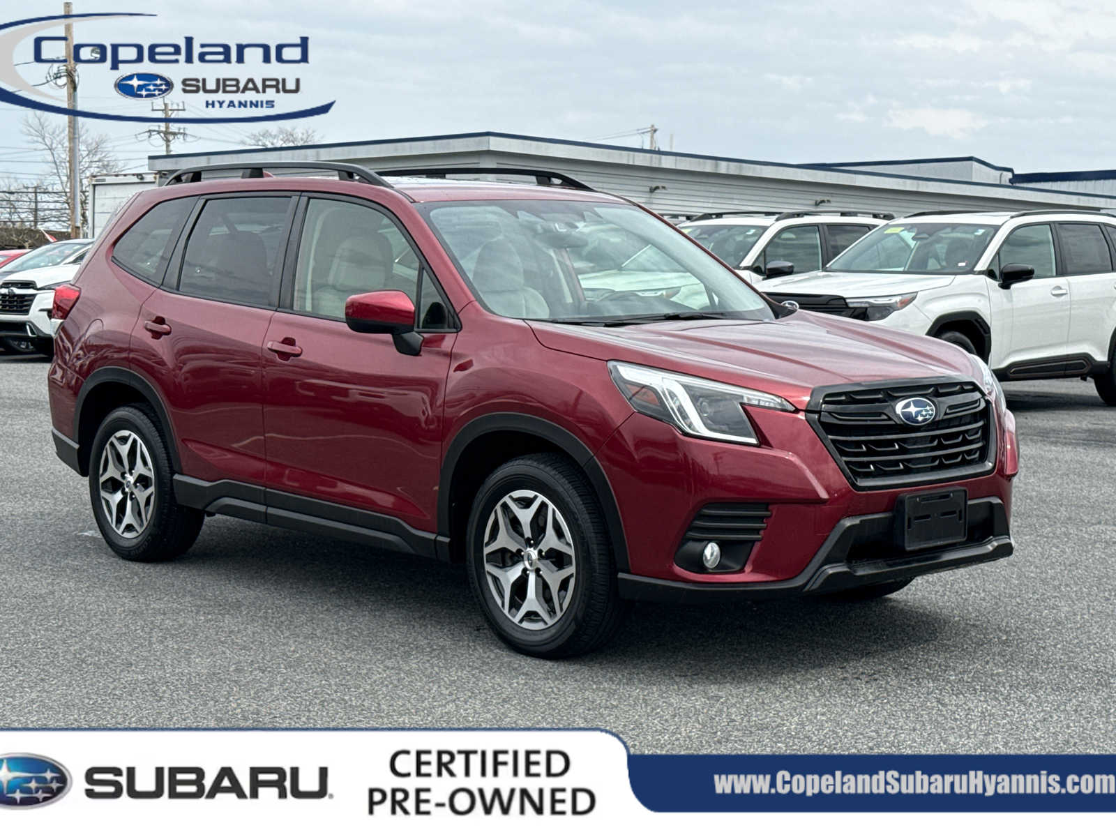 Crimson Red Pearl 2023 Subaru Forester Premium Crossover AWD SUV / Crossover All-Wheel Drive Continuously Variable Transmission
