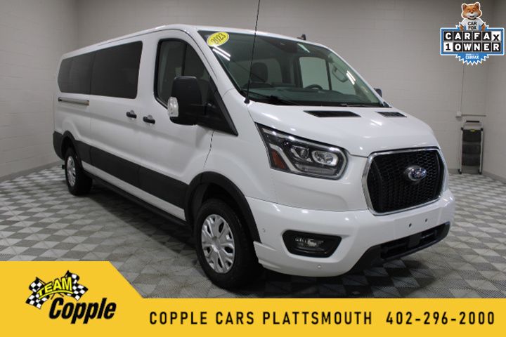 Oxford White 2023 Ford Transit Passenger 350 XLT Low Roof LB RWD Van Rear-Wheel Drive