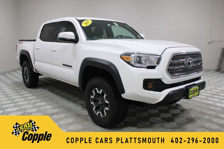 Super White 2017 Toyota Tacoma TRD Off Road V6 Double Cab 4WD Pickup Truck Four-Wheel Drive 6-Speed Automatic