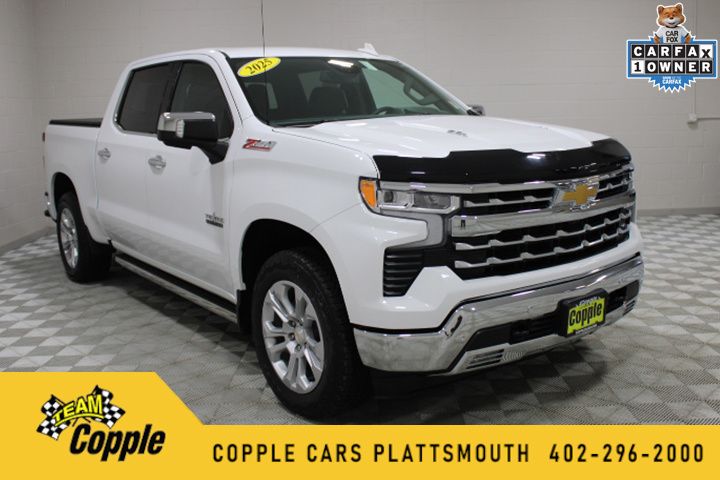 Summit White 2025 Chevrolet Silverado 1500 LTZ Crew Cab 4WD Pickup Truck Four-Wheel Drive Automatic