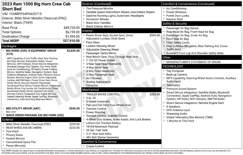 Used 2023 Ram 1500 Big Horn/Lone Star Truck