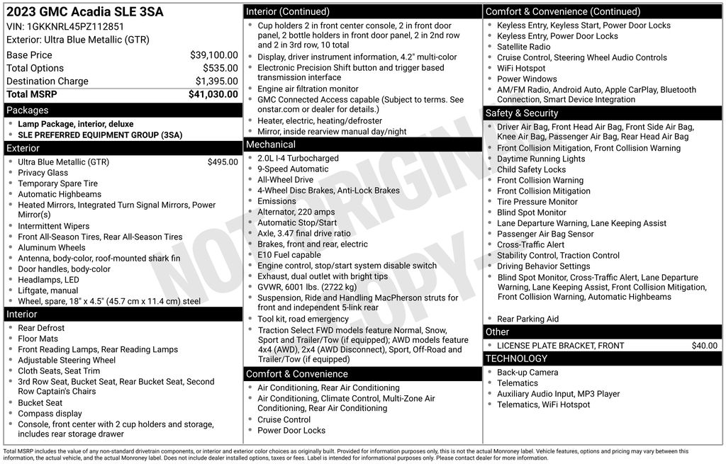 2023 GMC Acadia SLE - Photo 37