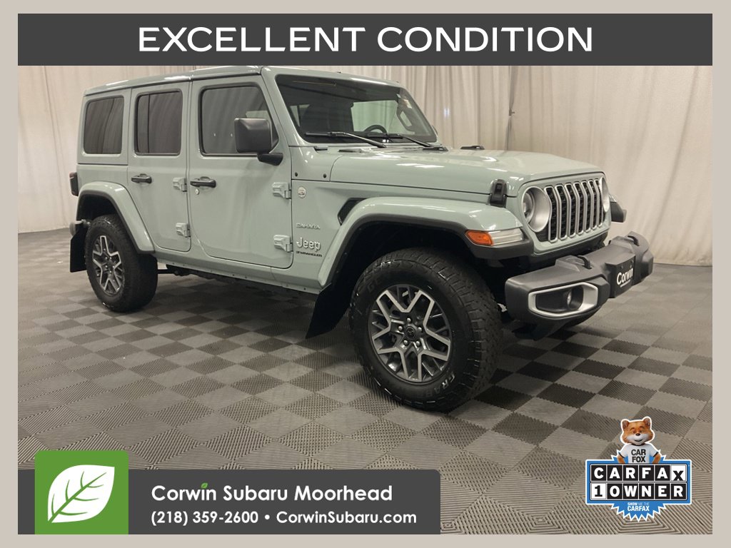 Used 2024 Jeep Wrangler 4-Door Sahara with VIN 1C4PJXEG3RW344572 for sale in Moorhead, Minnesota