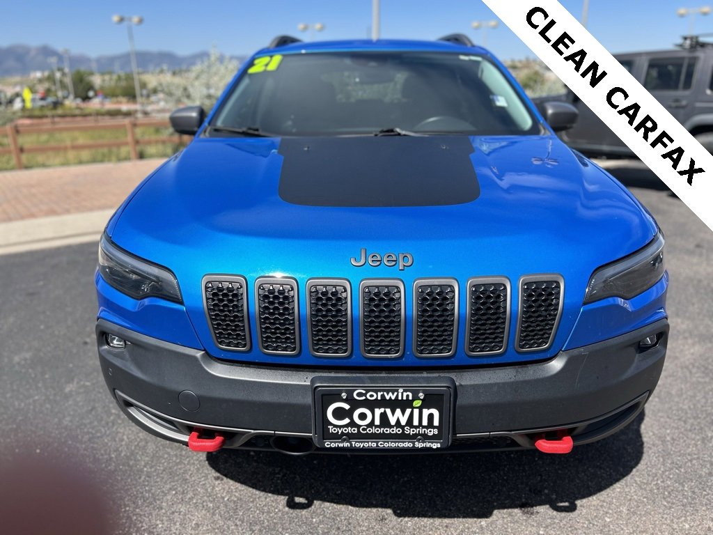 Used 2021 Jeep Cherokee Trailhawk with VIN 1C4PJMBX6MD133650 for sale in Colorado Springs, CO