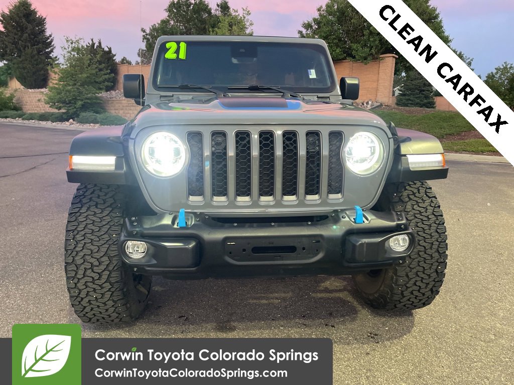 Used 2021 Jeep Wrangler Unlimited Rubicon 4XE with VIN 1C4JJXR67MW629999 for sale in Colorado Springs, CO