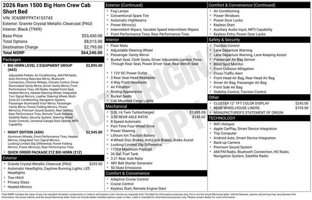 2026 RAM Ram 1500 Pickup Big Horn/Lone Star - Photo 34