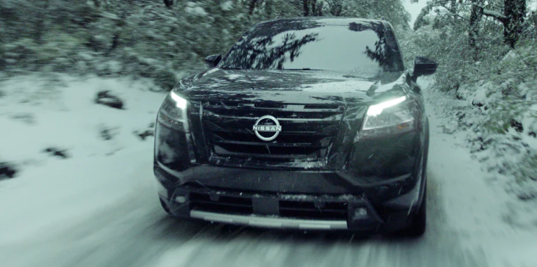 Nissan AWD SUV in the Snow