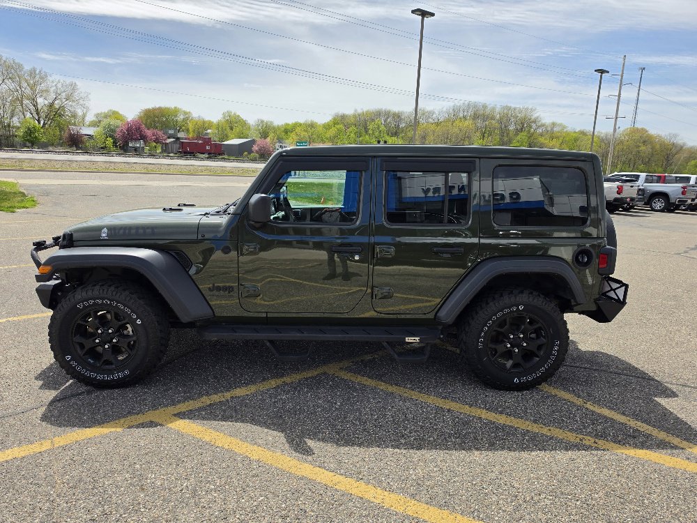 Used 2021 Jeep Wrangler Unlimited Willys with VIN 1C4HJXDN7MW836017 for sale in Annandale, Minnesota