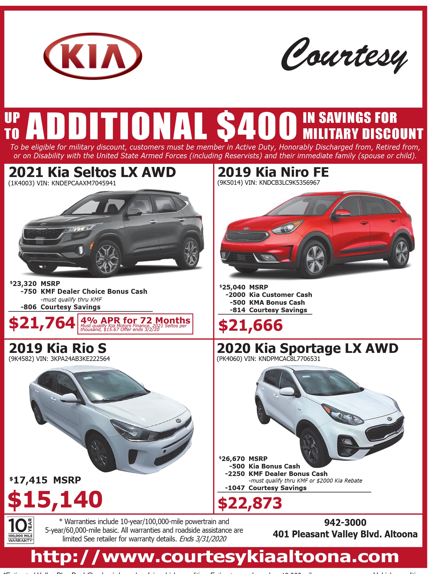 Courtesy Kia Newspaper Ads Courtesy Kia