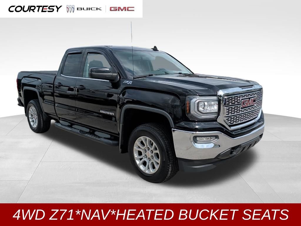 Onyx Black 2016 GMC Sierra 1500 SLE Double Cab 4WD Pickup Truck Four-Wheel Drive Automatic
