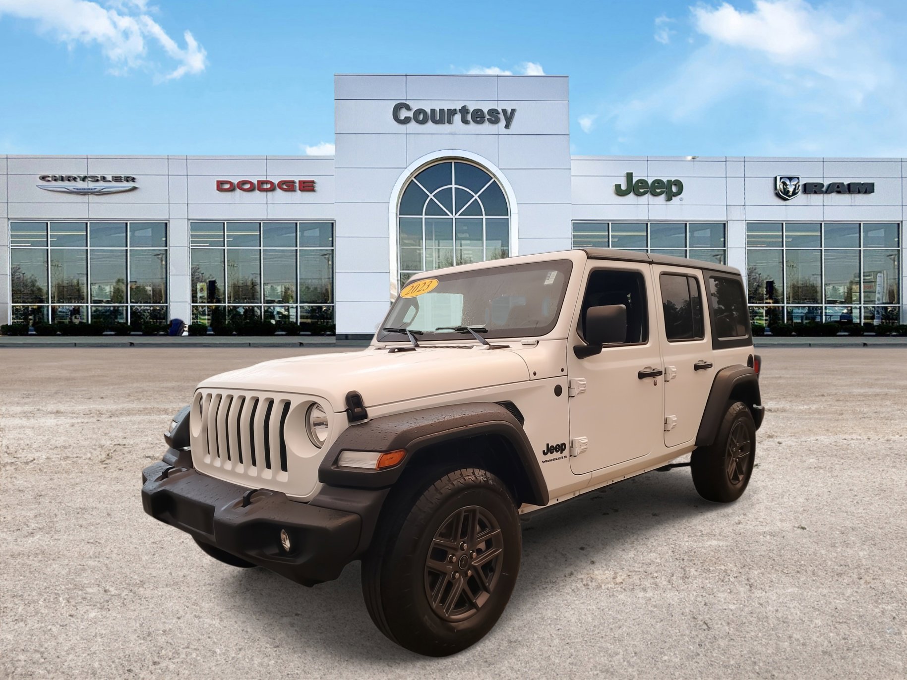 Certified 2023 Jeep Wrangler 4-Door Sport S with VIN 1C4HJXDN9PW701884 for sale in Tampa, FL