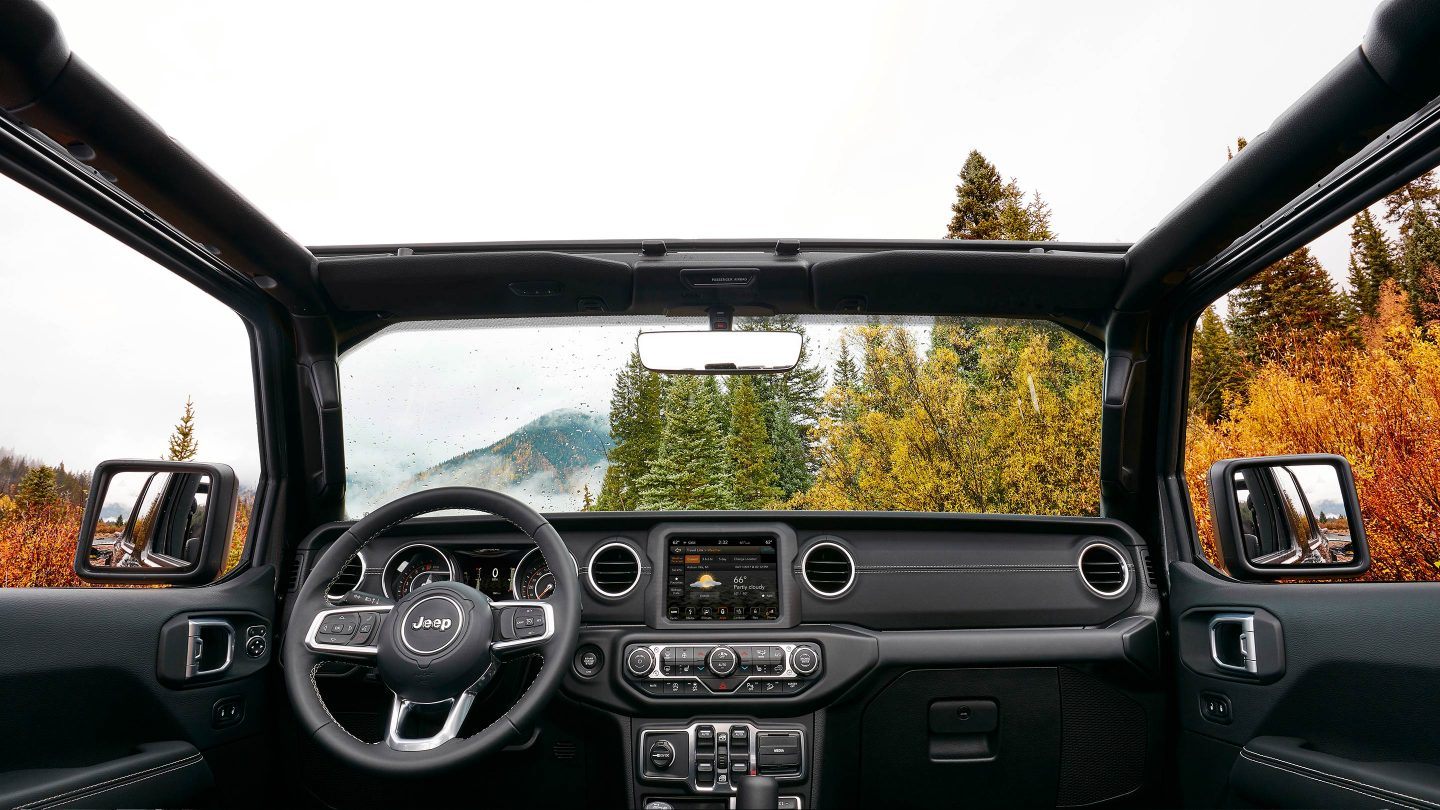 2018 Jeep Wrangler Front Interior Dashboard and Steering Wheel 2018 Jeep Wrangler Front Interior Dashboard and Steering Wheel