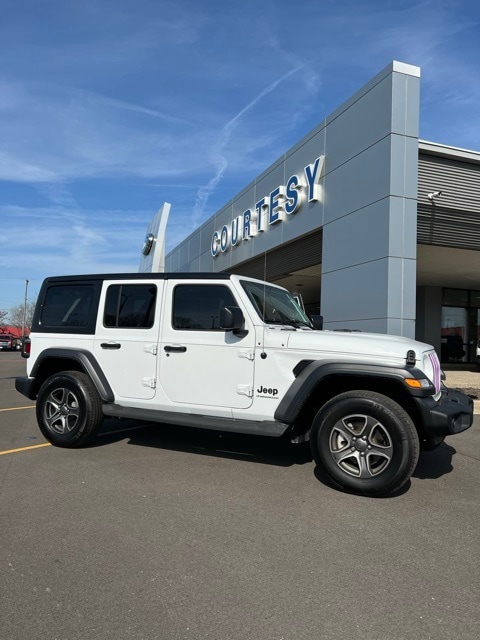 Used 2023 Jeep Wrangler 4-Door Sport S with VIN 1C4HJXDG1PW619424 for sale in Danville, IL