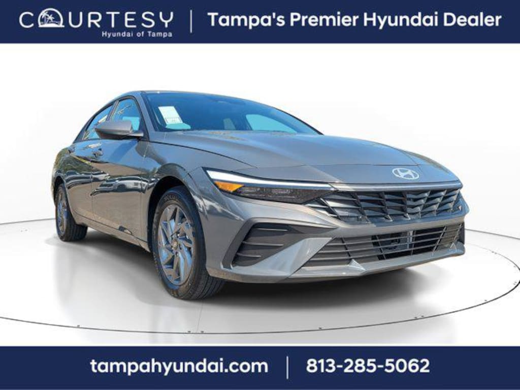 New 2026 Hyundai Elantra Hybrid Blue Sedan