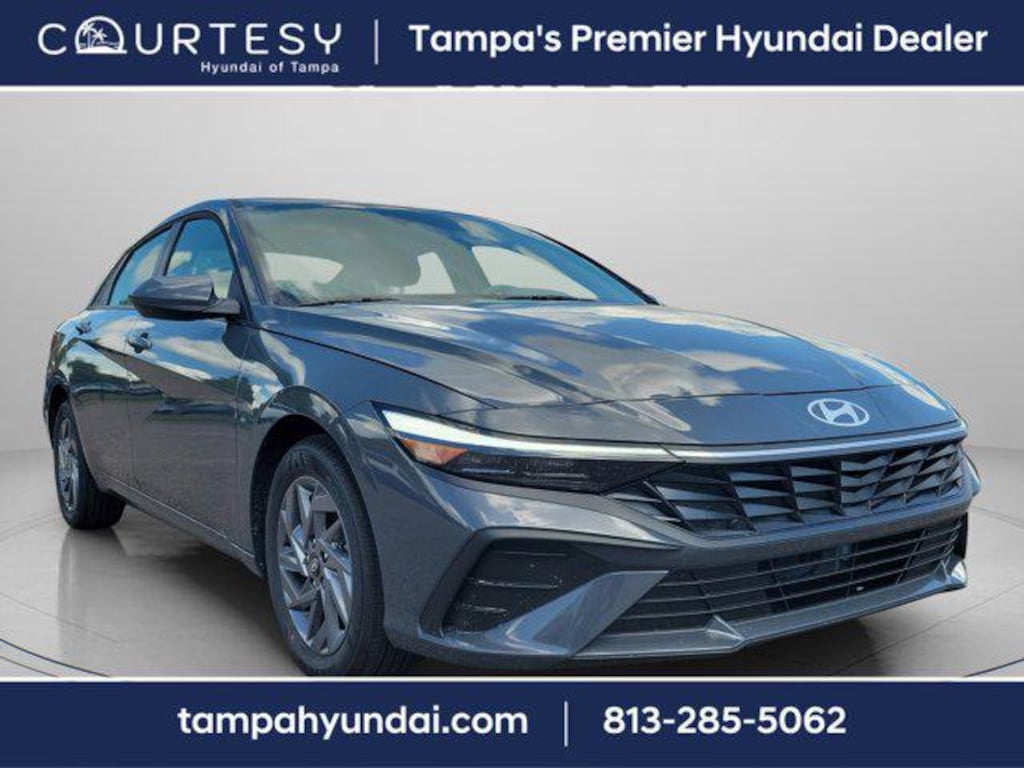 New 2025 Hyundai Elantra Hybrid Blue Sedan