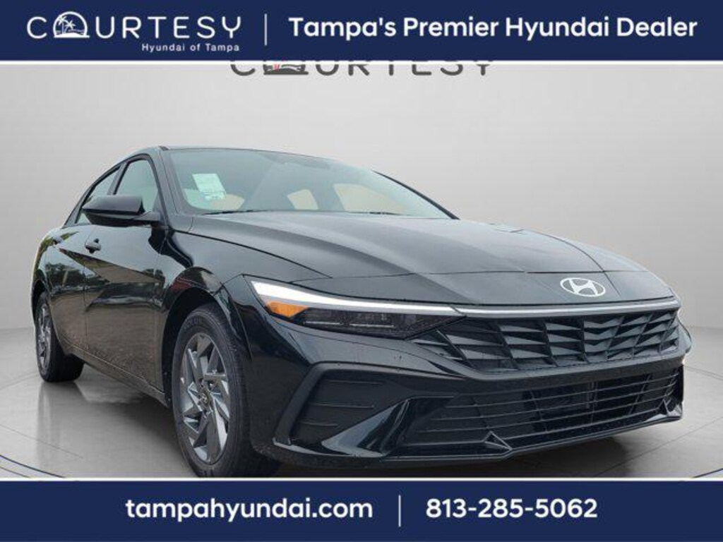 New 2025 Hyundai Elantra Hybrid Blue Sedan