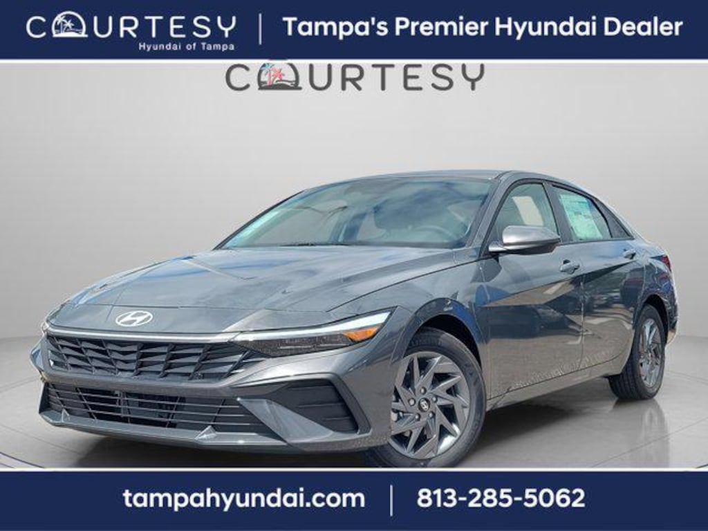 New 2025 Hyundai Elantra Hybrid Blue Sedan