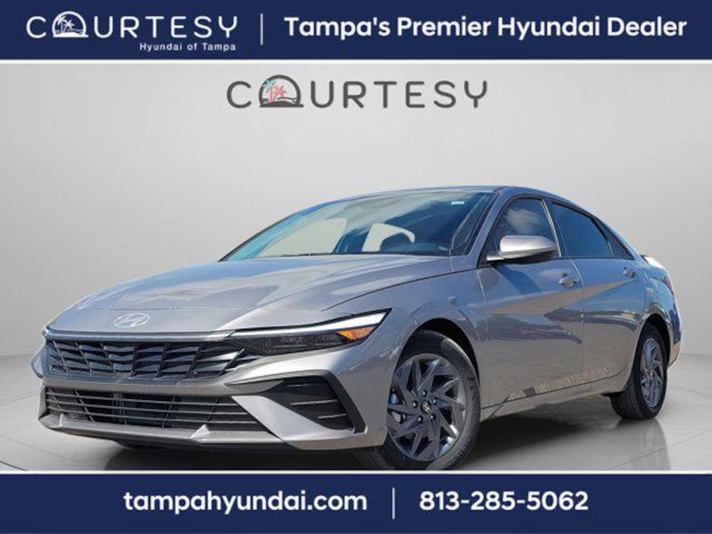 New 2026 Hyundai Elantra Hybrid Blue Sedan