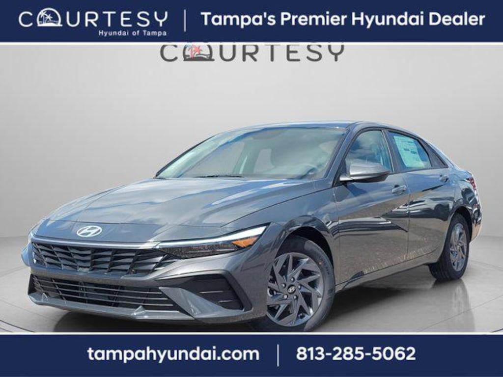 New 2025 Hyundai Elantra Hybrid Blue Sedan