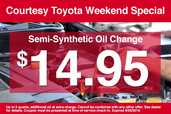 Courtesy Toyota Oil Change Coupon