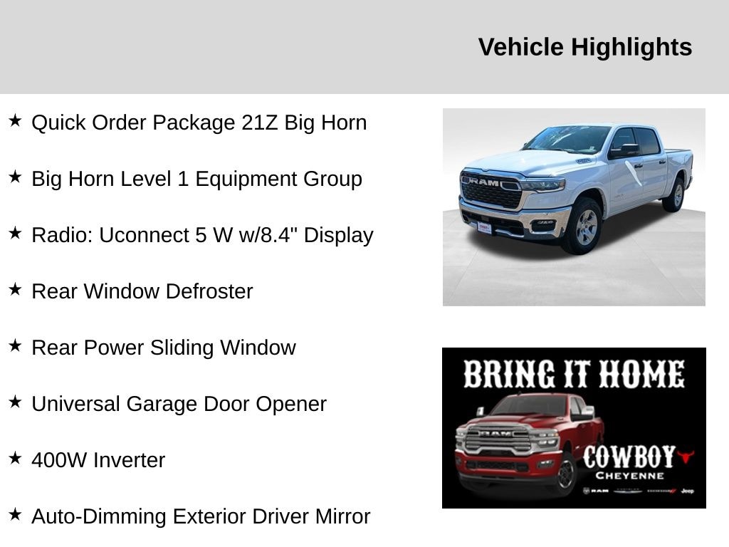 New 2025 Ram 1500 Big Horn/Lone Star Pickup