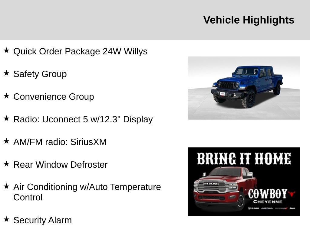 New 2025 Jeep Gladiator Sport Pickup