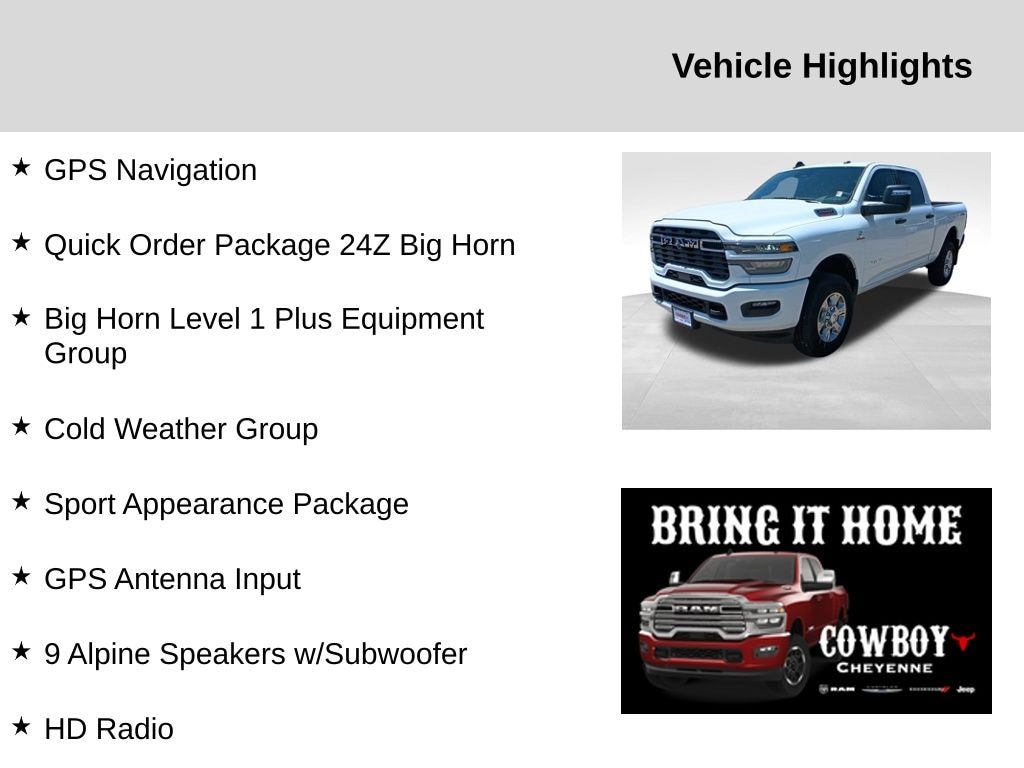 New 2025 Ram 2500 Big Horn Pickup
