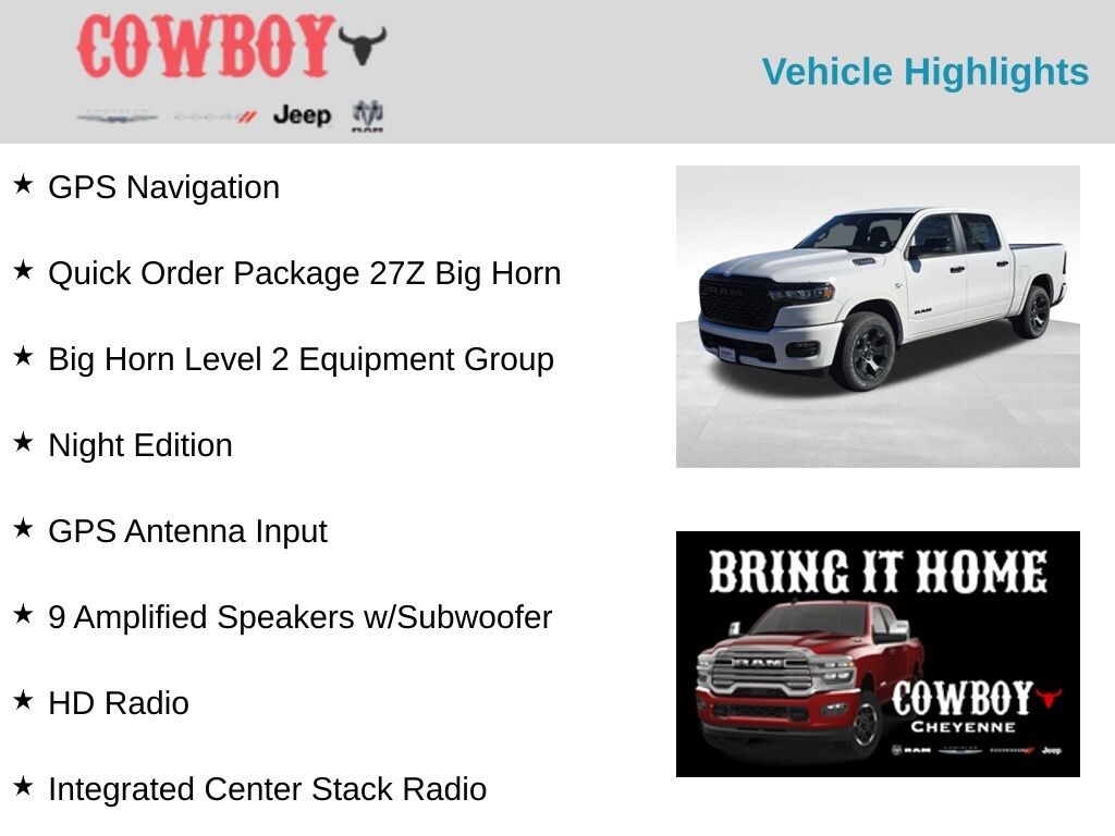 New 2026 Ram 1500 Big Horn/Lone Star Pickup