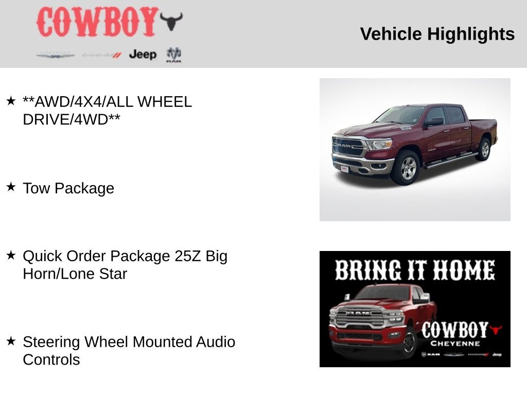 Used 2019 Ram 1500 Big Horn/Lone Star Truck Crew Cab