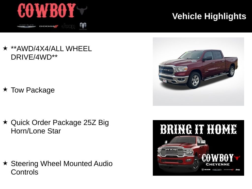 Used 2019 Ram 1500 Big Horn/Lone Star Truck Crew Cab