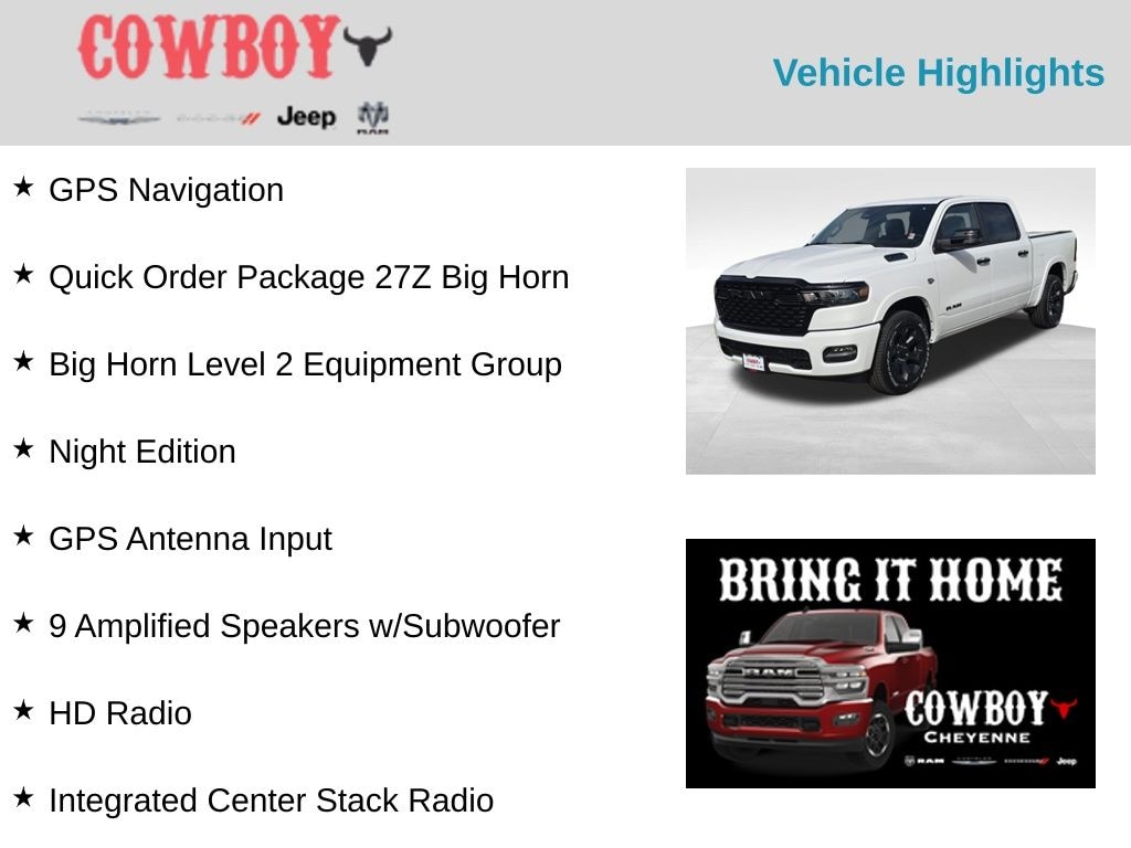 New 2026 Ram 1500 Big Horn/Lone Star Pickup