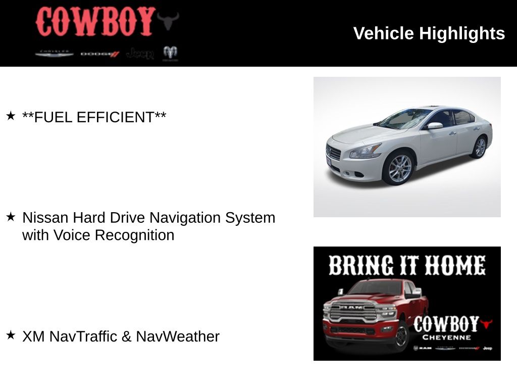 Used 2010 Nissan Maxima SV with VIN 1N4AA5AP4AC830724 for sale in Cheyenne, WY