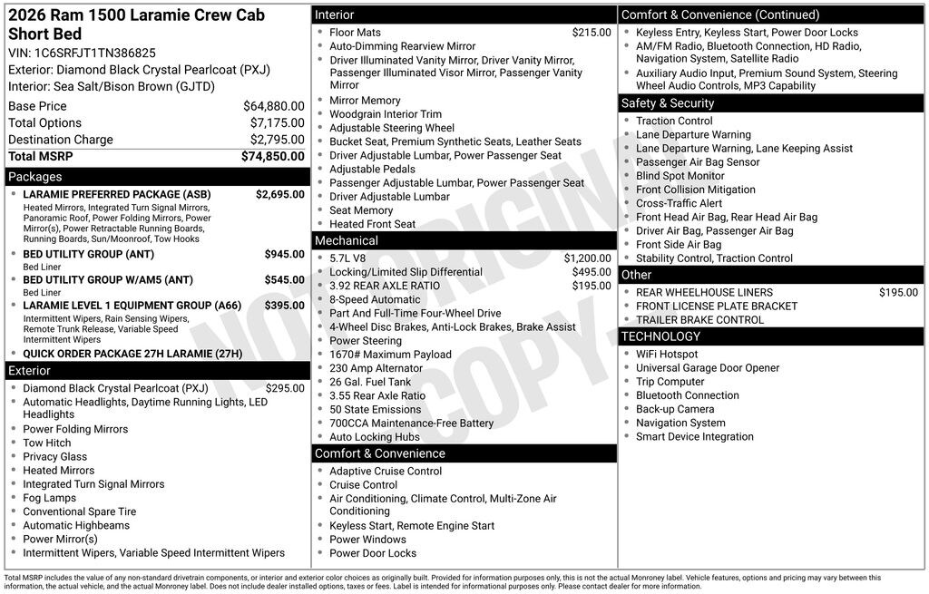 New 2026 Ram 1500 Laramie Pickup