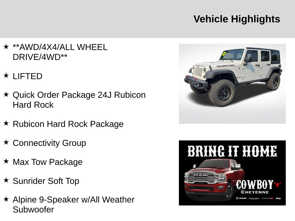 Used 2015 Jeep Wrangler Unlimited Rubicon 4x4 SUV