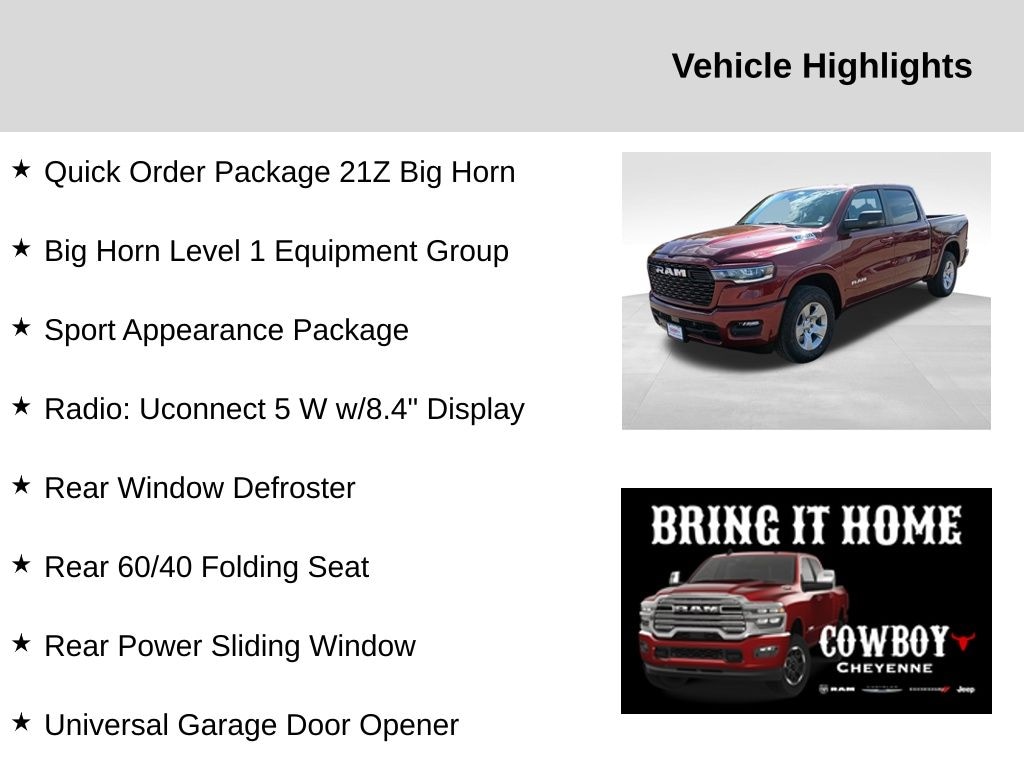 New 2025 Ram 1500 Big Horn/Lone Star Pickup