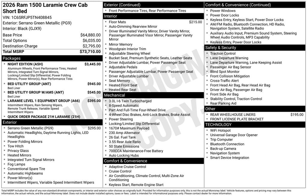 New 2026 Ram 1500 Laramie Pickup